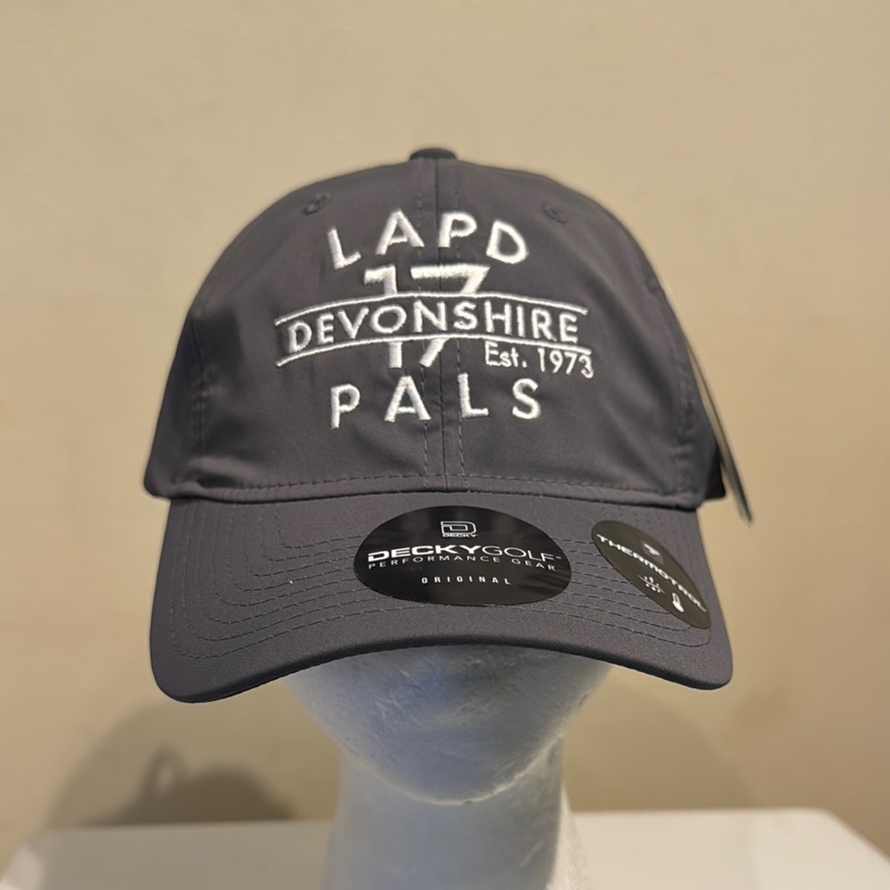Gray Deckygolf Thermotrol Adjustable Hat Cap LAPD Pals 17 Devonshire est 1973